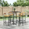 Image de vidaXL 5-delige Tuinbarset poly rattan en massief acaciahout zwart3187691