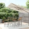 Image de vidaXL 7-delige Tuinbarset poly rattan en massief acaciahout grijs3187695