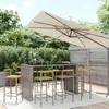 Image de vidaXL Ensemble de bar jardin 9 pcs gris poly rotin/bois massif acacia, ensemble de table de bar, table et chaise de bar de 3187705