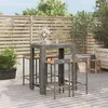 Image de vidaXL Ensemble de bar jardin 5 pcs gris poly rotin/bois massif acacia, ensemble de table de bar, ensemble de pub, ensemble 3187709