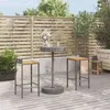 Image de vidaXL Ensemble de bar jardin 3 pcs gris poly rotin/bois massif acacia, ensemble de table de bar, ensemble de pub, ensemble 3187715