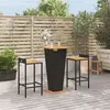 Image de vidaXL 3-delige Tuinbarset poly rattan en massief acaciahout zwart3187722