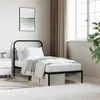 Image de Cadre de lit métal sans matelas avec tête de lit noir 90x190 cm