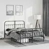 Image de vidaXL Bedframe met hoofd- en voeteneinde metaal zwart 135x190 cm352595