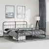 Image de vidaXL Bedframe met hoofd- en voeteneinde metaal zwart 193x203 cm352602