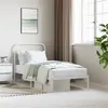 Image de Cadre de lit métal sans matelas avec tête de lit blanc 90x190cm