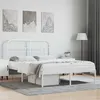 Image de vidaXL Bedframe met hoofdbord metaal wit 135x190 cm352626