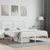 Image de Cadre de lit métal sans matelas et tête de lit blanc 140x190 cm