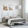 Image de vidaXL Bedframe met hoofdbord metaal wit 150x200 cm352629