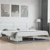 Image de vidaXL Cadre de lit métal avec tête de lit blanc 200x200 cm 352634