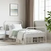 Image de vidaXL Bedframe met hoofd- en voeteneinde metaal wit 107x203 cm352641