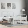 Image de vidaXL Cadre de lit métal avec tête de lit-pied de lit blanc 120x190cm 352642