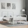 Image de vidaXL Cadre de lit métal avec tête de lit-pied de lit blanc 120x200cm 352643