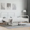 Image de vidaXL Cadre de lit métal avec tête de lit-pied de lit blanc 140x190cm 352645