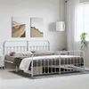 Image de vidaXL Bedframe met hoofd- en voeteneinde metaal wit 183x213 cm352650