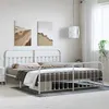 Image de vidaXL Bedframe met hoofd- en voeteneinde metaal wit 193x203 cm352651