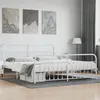 Image de vidaXL Cadre de lit métal avec tête de lit-pied de lit blanc 200x200cm 352652