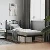 Image de vidaXL Cadre de lit métal avec tête de lit noir 90x200 cm 353432