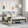 Image de vidaXL Cadre de lit métal avec tête de lit noir 120x200 cm 353437