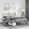 Image de vidaXL Bedframe met hoofdbord metaal zwart 135x190 cm353438