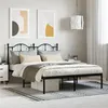 Image de vidaXL Cadre de lit métal avec tête de lit noir 140x190 cm 353439
