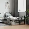 Image de vidaXL Cadre de lit métal avec tête de lit-pied de lit noir 90x190 cm 353449