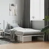 Image de vidaXL Bedframe met hoofdbord metaal wit 107x203 cm353484