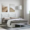 Image de vidaXL Bedframe met hoofdbord metaal wit 135x190 cm353487