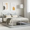 Image de vidaXL Cadre de lit métal avec tête de lit blanc 140x200 cm 353489