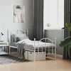 Image de vidaXL Cadre de lit métal avec tête de lit/pied de lit blanc 75x190 cm, lit simple, meuble de chambre à coucher, lit d'invité, lit