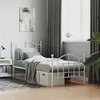 Image de vidaXL Bedframe met hoofd- en voeteneinde metaal wit 80x200 cm353497