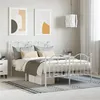 Image de vidaXL Cadre de lit métal avec tête de lit-pied de lit blanc 120x190cm 353503