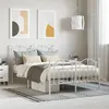 Image de vidaXL Cadre de lit métal avec tête de lit-pied de lit blanc 120x200cm 353504