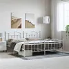 Image de vidaXL Bedframe met hoofd- en voeteneinde metaal wit 193x203 cm353512