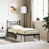 Image de vidaXL Bedframe met hoofdbord metaal zwart 75x190 cm353527
