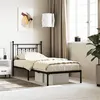 Image de vidaXL Cadre de lit métal avec tête de lit noir 80x200 cm, lit simple, meuble de chambre à coucher, lit d'invité, lit, cadre de lit en métal, sommier