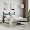 Image de vidaXL Bedframe met hoofdbord metaal zwart 120x190 cm353534