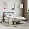 Image de vidaXL Bedframe met hoofdbord metaal zwart 120x200 cm353535
