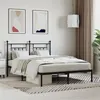 Image de vidaXL Bedframe met hoofdbord metaal zwart 140x190 cm353537