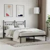 Image de vidaXL Bedframe met hoofdbord metaal zwart 140x200 cm353538