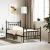 Image de vidaXL Bedframe met hoofd- en voeteneinde metaal zwart 90x200 cm353548