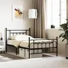 Image de vidaXL Bedframe met hoofd- en voeteneinde metaal zwart 107x203 cm353551