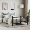 Image de vidaXL Bedframe met hoofd- en voeteneinde metaal zwart 140x200 cm353556