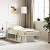 Image de vidaXL Bedframe met hoofdbord zonder matras metaal wit 75x190 cm353576