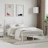 Image de vidaXL Cadre de lit métal avec tête de lit blanc 120x200 cm 353584