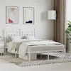 Image de vidaXL Cadre de lit métal avec tête de lit blanc 140x190 cm 353586