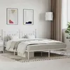 Image de vidaXL Cadre de lit métal avec tête de lit blanc 160x200 cm 353589