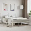 Image de vidaXL Cadre de lit métal avec tête de lit blanc 180x200 cm 353590