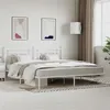 Image de vidaXL Cadre de lit métal avec tête de lit blanc 200x200 cm 353593