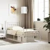 Image de vidaXL Cadre de lit métal avec tête de lit-pied de lit blanc 90x200 cm 353597
